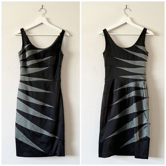 Jax Dresses & Skirts - JAX Sleeveless Color-block Geometric Sunbeam Sheath Bodycon Cocktail Dress